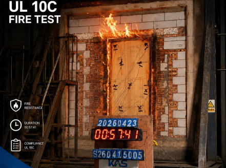 Les portes en bois ignifuges de l’entreprise pour hôtels réussissent avec succès les essais de résistance au feu UL