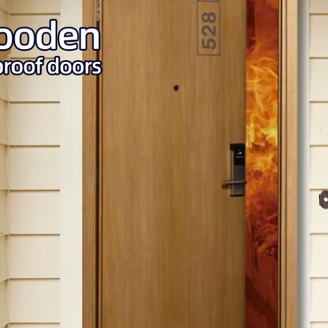 High-Security Fireproof Wood Door – Fire Resistance Rated for Emergency Protection