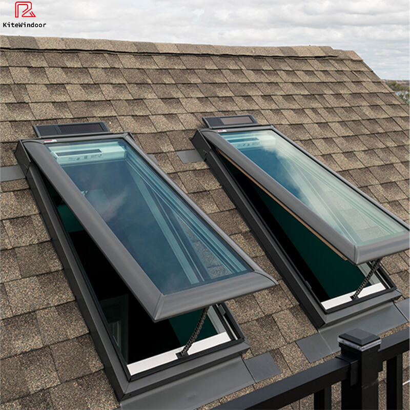 Best Selling Waterproof Aluminum Alloy Glass Skylight Vented Daylight Villa Hotel Roof Window Skylight