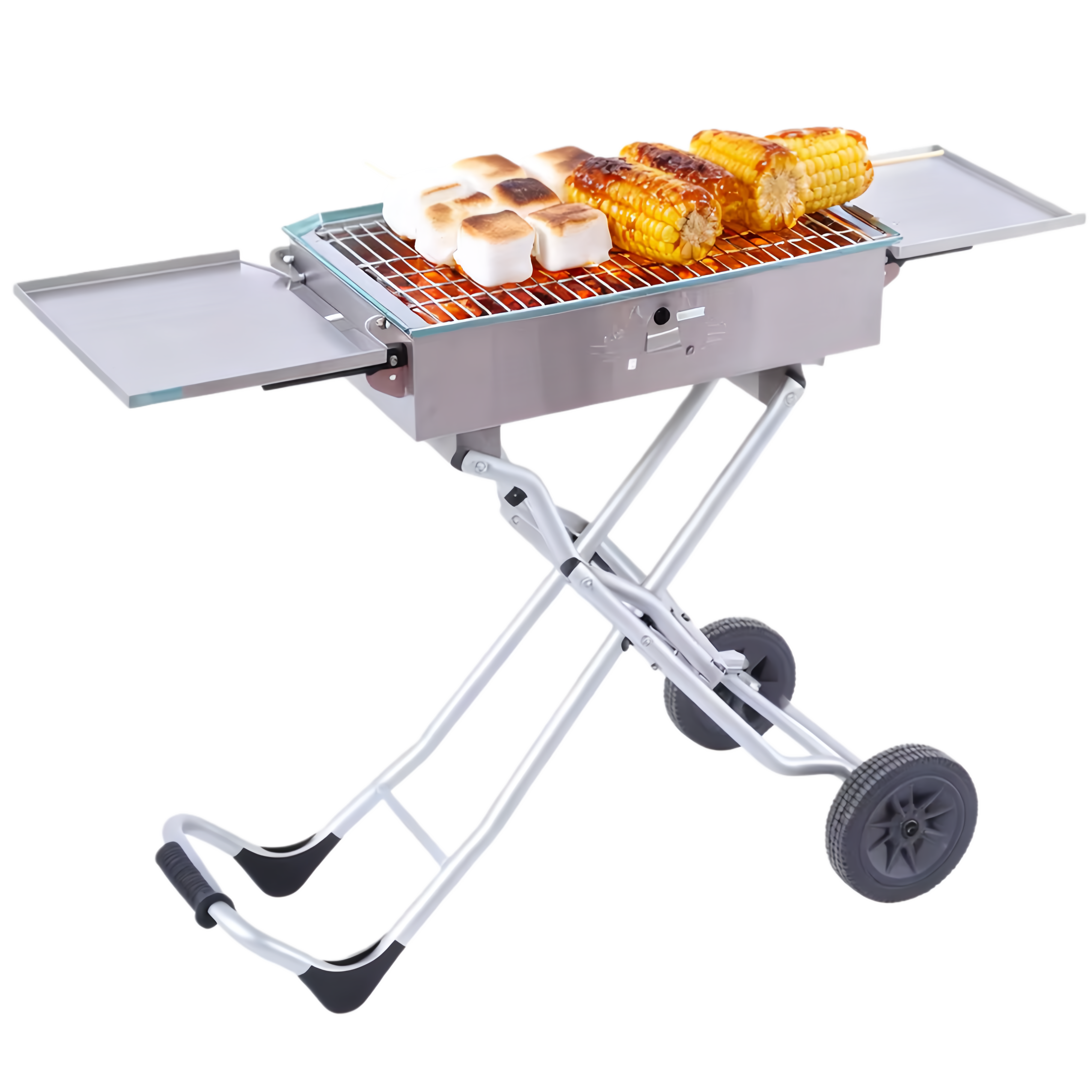 Wholesale Portable Stainless Steel Charcoal Bbq Grill with Side Stand for Outdoor Kitchen Camping