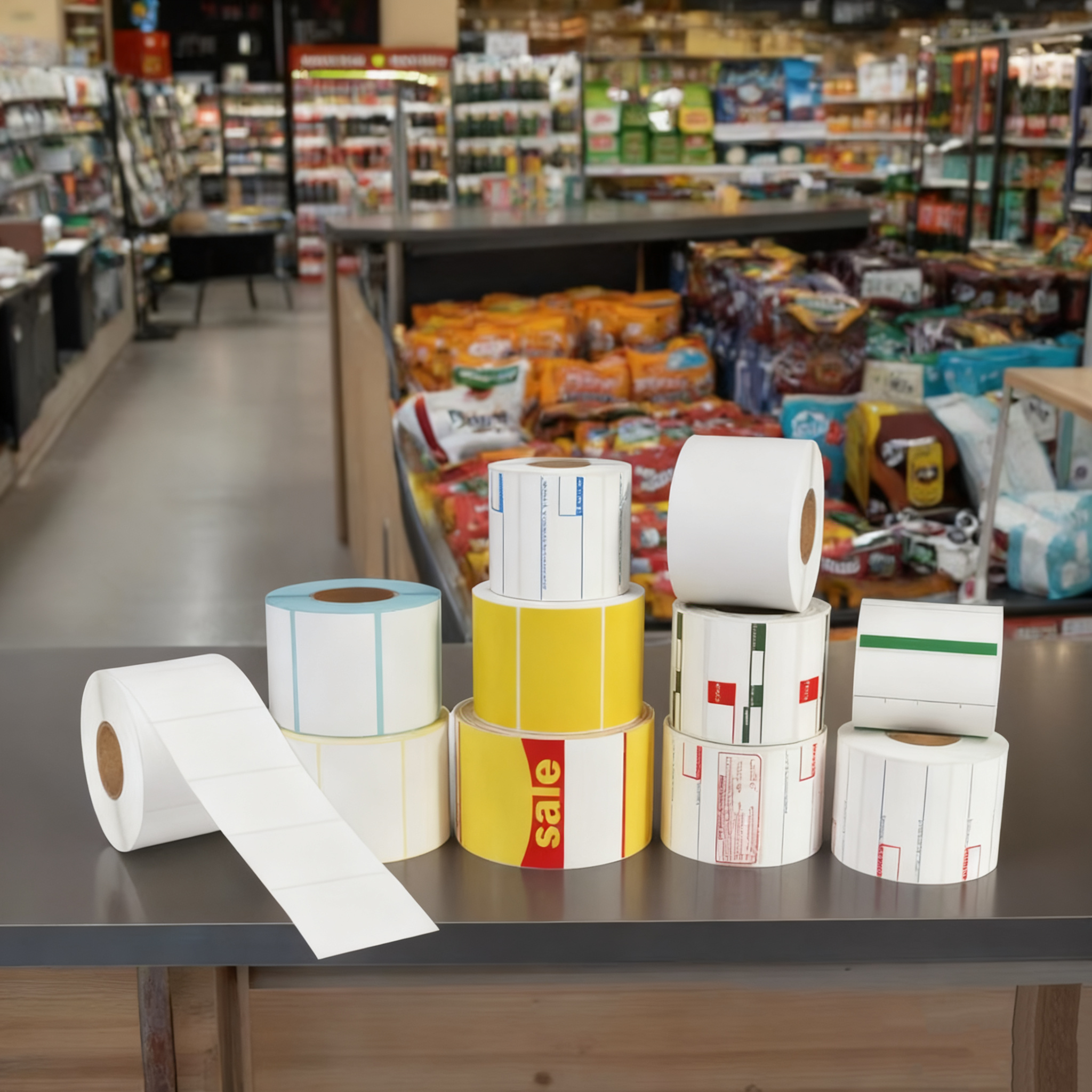 Print Sticker 58x40 58x60 Thermal Label Supermarket CAS Scale Label Adhesive Barcode Sticker Direct Thermal Label 58x40