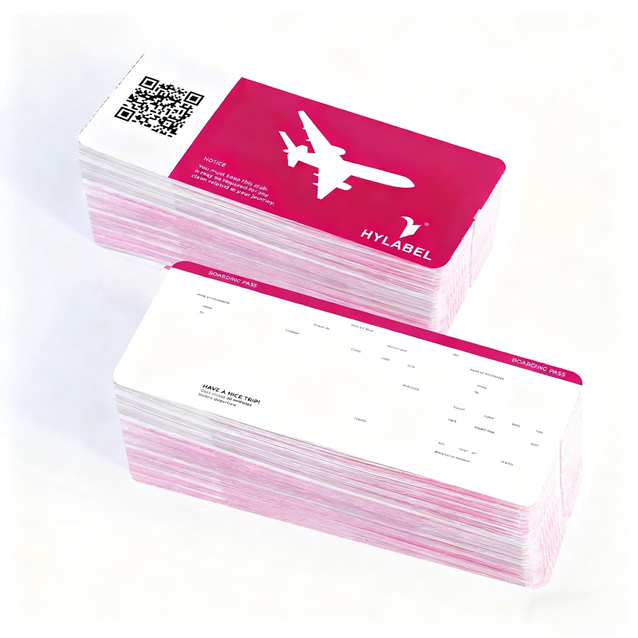 Custom Printing Thermal Cardboard Flight Ticket Airline Ticket Boarding Pass Paper Flight Tickets