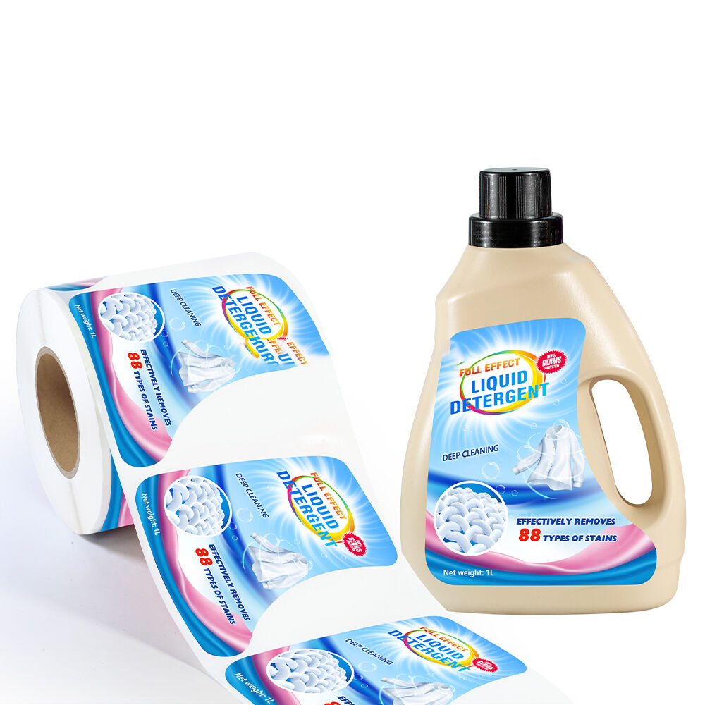 Custom Daily Chemical Bottle Label Sticker PP Label BOPP Polypropylene Sticker Laundry Detergent Bottle Label for Packaging