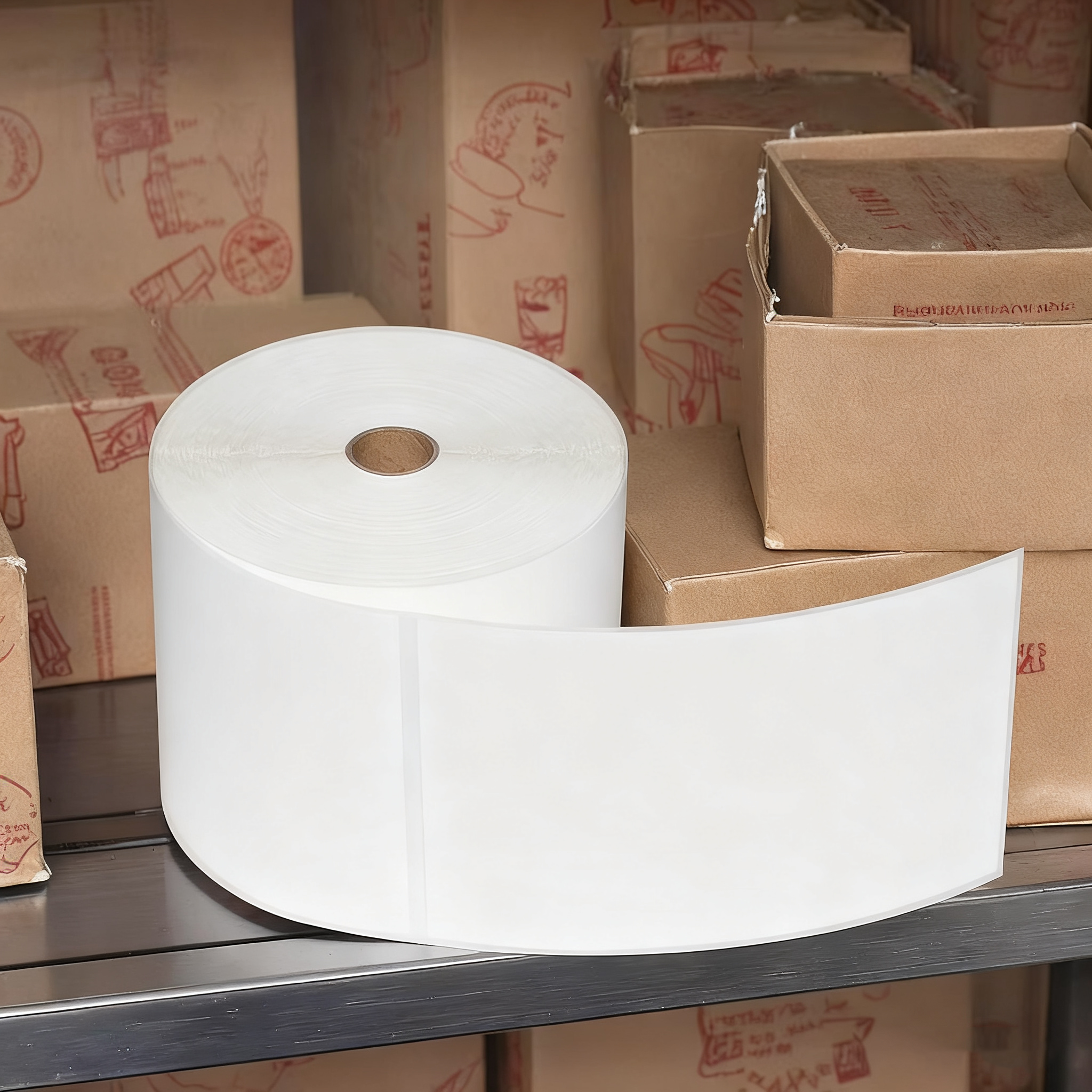 Custom 102x152 Thermal Transfer Label Semi Gloss Paper Transfer Adhesive Waybill Label 4x6 Shipping Thermal Label Sticker