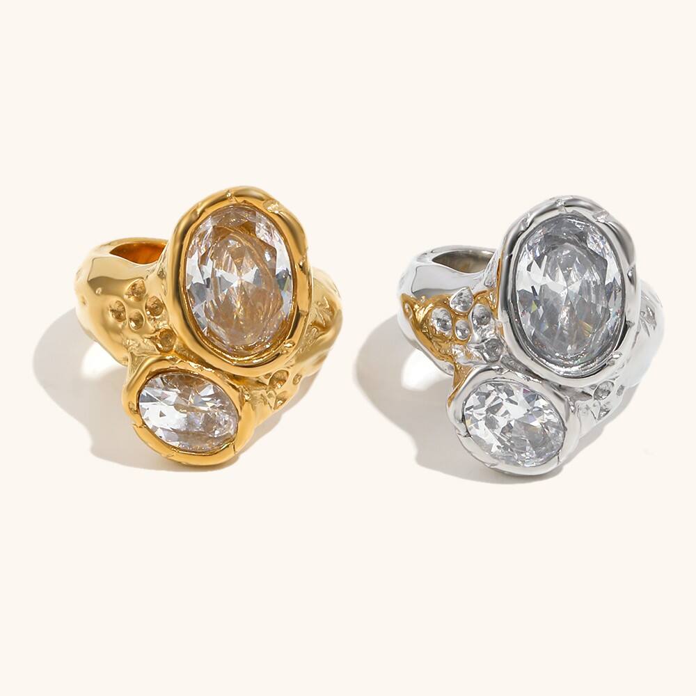 Vintage Irregular Zircon Statement Ring