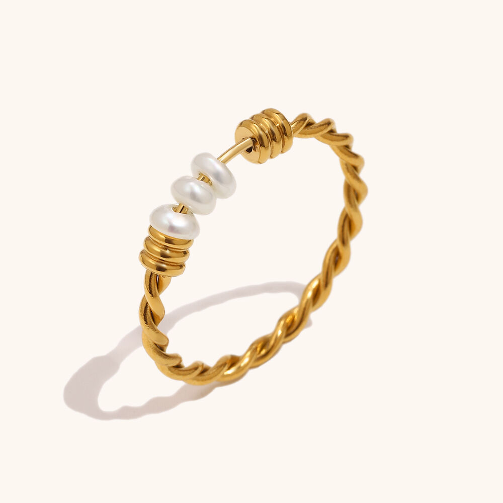 Freshwater Pearl Twisted Engagement Ring