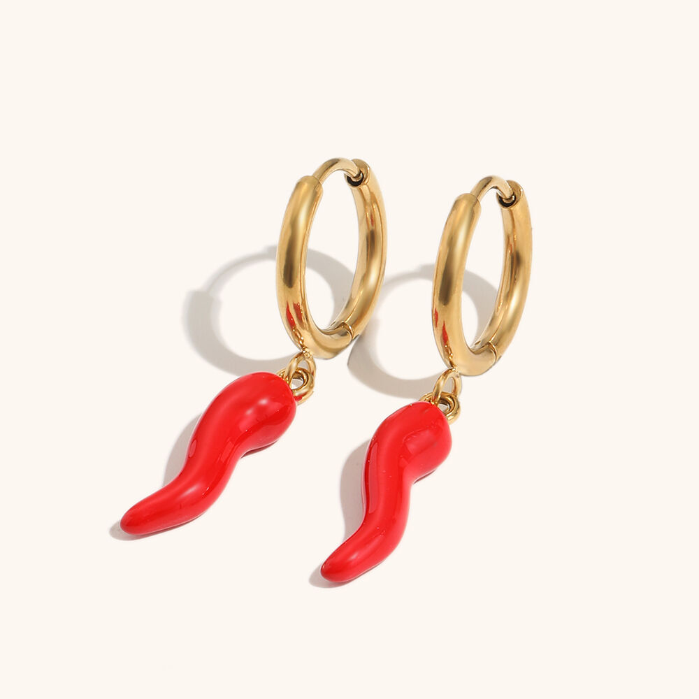 zircon flower gold plated drop earring-8