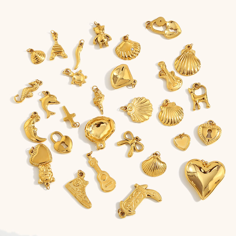 Sea Theme Gold Plated Stainless Steel Pendant Set