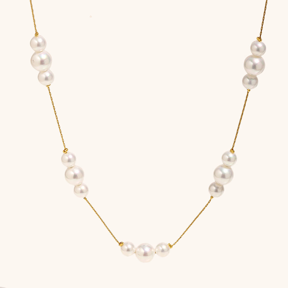 seashell  pearl gold plated ring bracelet-7