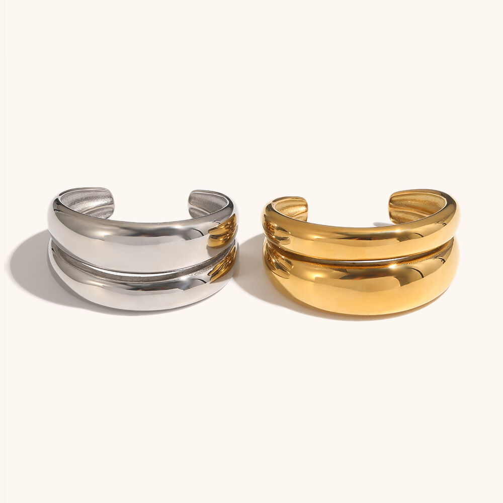 geometric zircon gold plated hoop earrings set-6