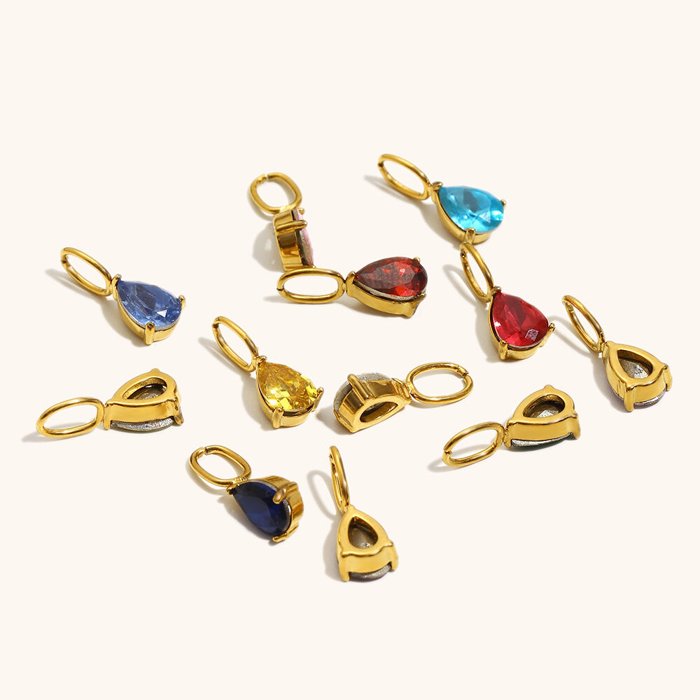 Water Drop Zircon Gold Plated Pendants