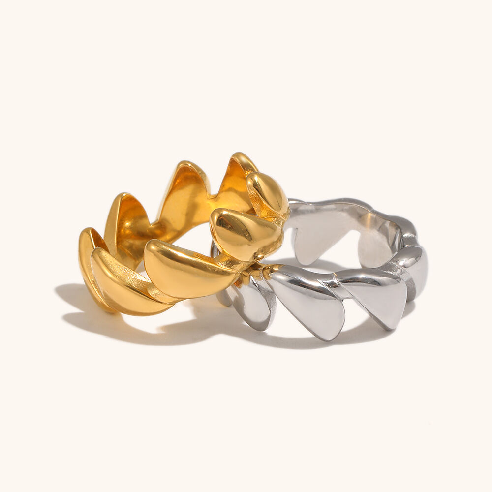zircon chain 18k gold plated stainless steel stud earring -8