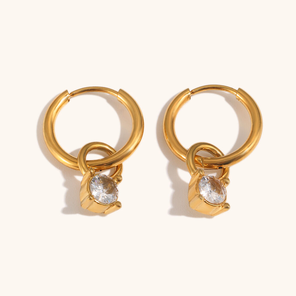 pear cut zircon gold plated ring-5