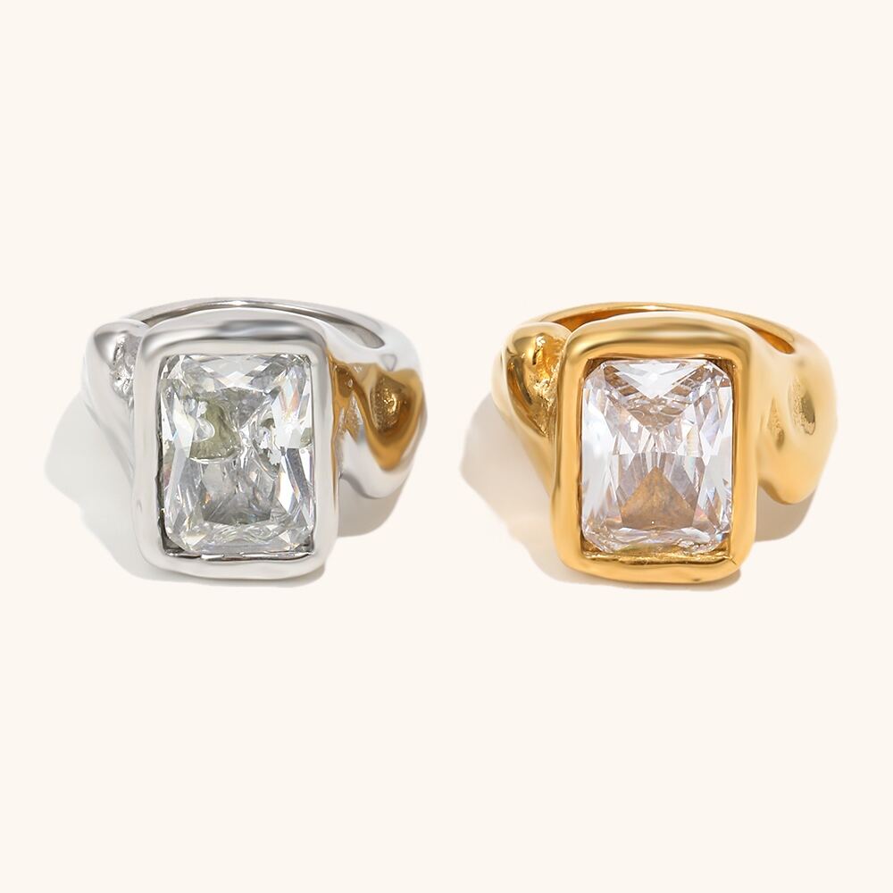 Engagement Zircon Gold Plated Ring