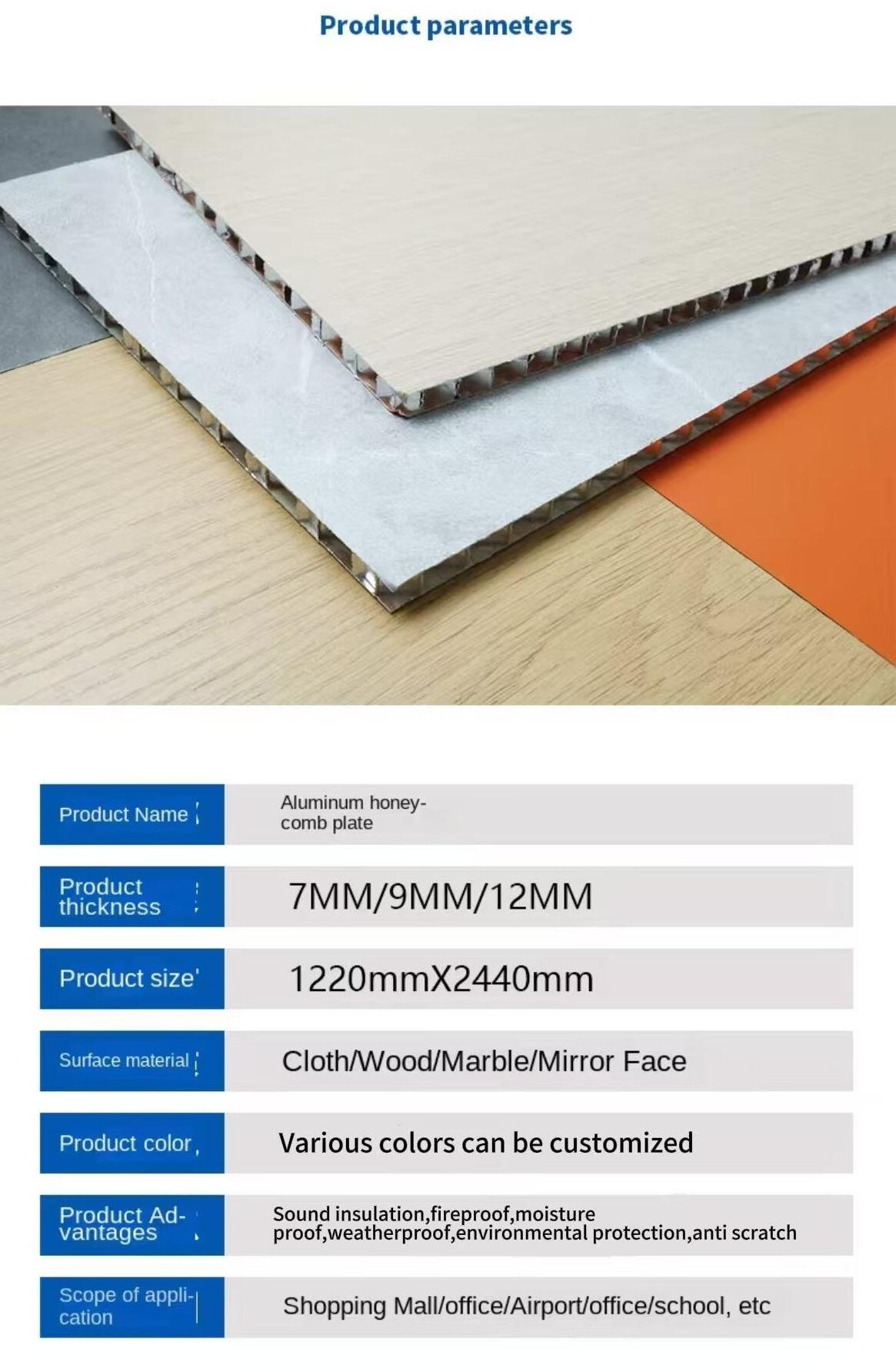 Honeycomb Aluminum Alloy Wall and Ceiling Panels Modern Design Waterproof & Fireproof Hotel Use 5-Year Warranty details