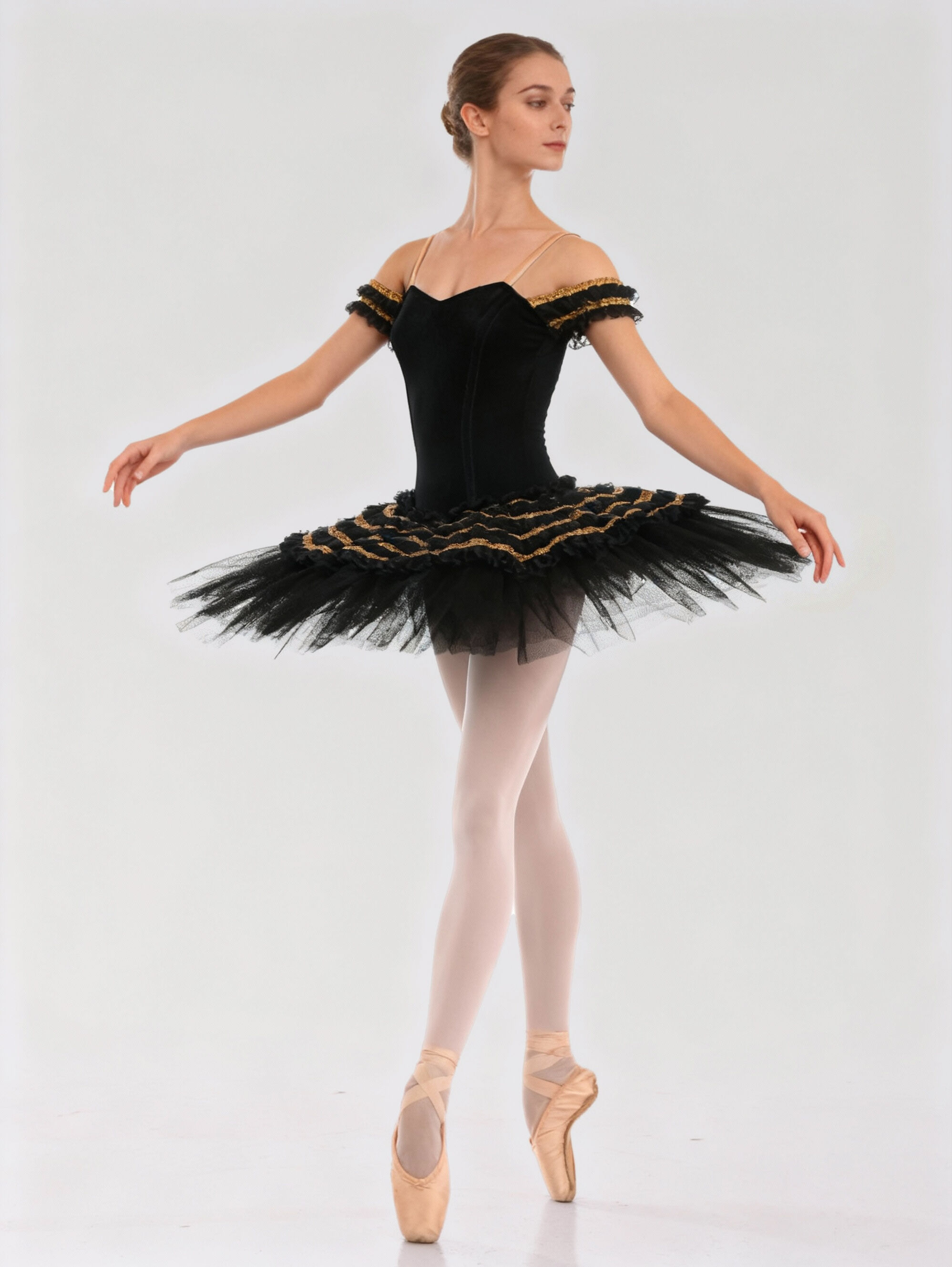 Leotard Balet Hitam Premium untuk Penari