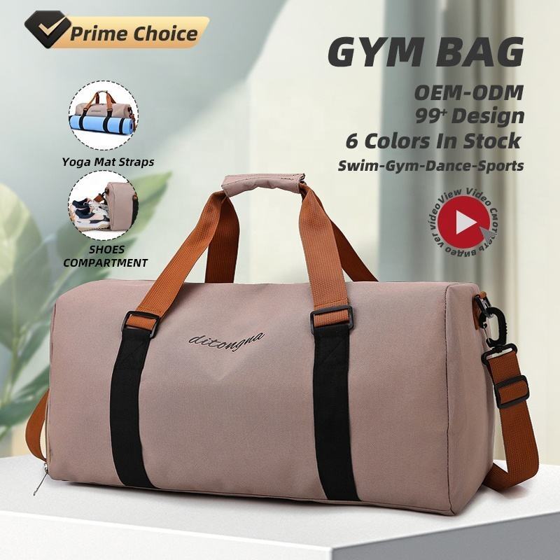 Large Capacity Waterproof Dry Wet Separation Oxford Fixed Straps Yoga Mat Carrier Weekender Gym Travel Bag with Shoe Compartment