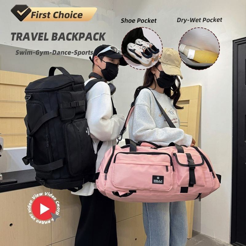 4 Color Waterproof Large Capacity Oxford Multiple Pocket Dry Wet Separate Unisex Travel Bag Sport Backpack with Shoe Compartment