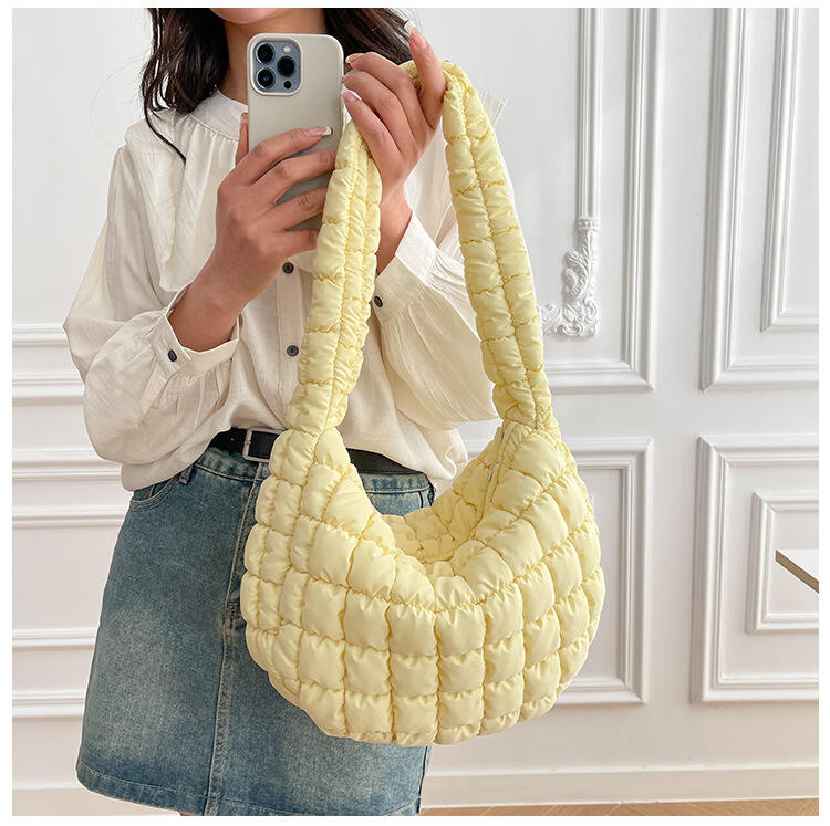 Fashion Soft Puffer Clouds Cute Shoulder Bags Winter Cotton Padded Women Quilted Sling Down Tote Bag for Women