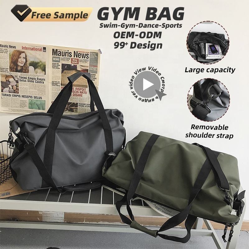 Simple Large Capacity Laminating Oxford Cloth Waterproof Weekender Duffel Sports Gym Shoulder Travel Bag Crossbody Handbag
