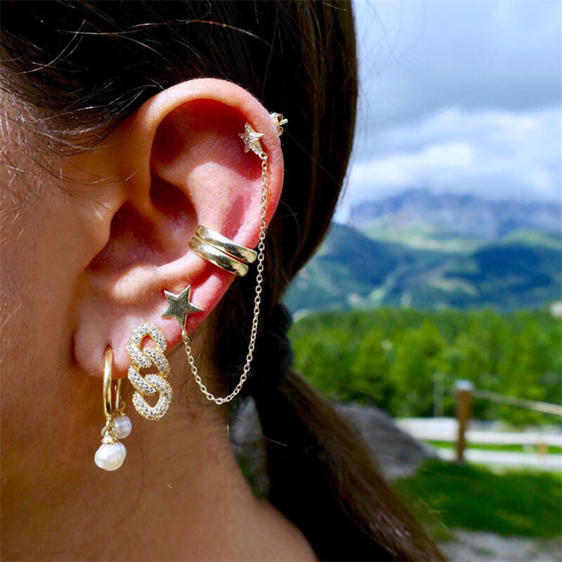 925 Sterling Silver Cuban Chian Link Jewelry Stud Pave Cubic Zircon Earrings 2025 for Woman.jpg