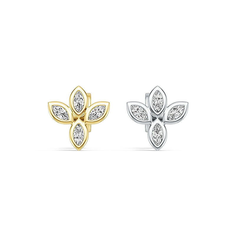 925 Sterling Silver Jewelry Wholesale Ready Ship Fashion Studs Earrings 18k Gold Plated Flower Stud Earrings for Girls