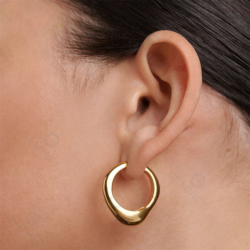 Chunky Dome 925 Silver Riba Hoops Bold Sterling Silver Hoop Earrings for Women Statement Jewelry.jpg