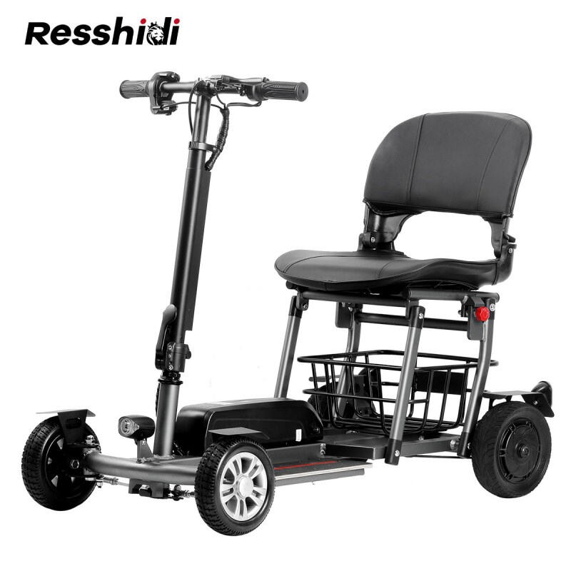 4 wheels Lightweight Semi-Folding Mobility Scooter with Solid Tires