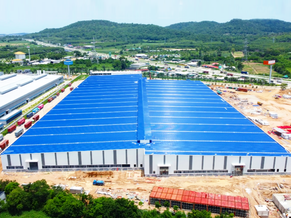 Doručeny ocelové konstrukce pro logistický sklad v Bangkok, dosažen průlom na thajském trhu