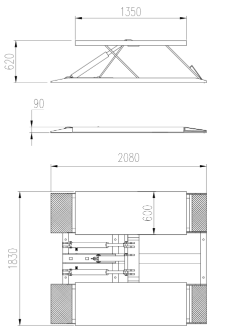 2.5 Ton Portable Low-Rise Scissor Lift 4