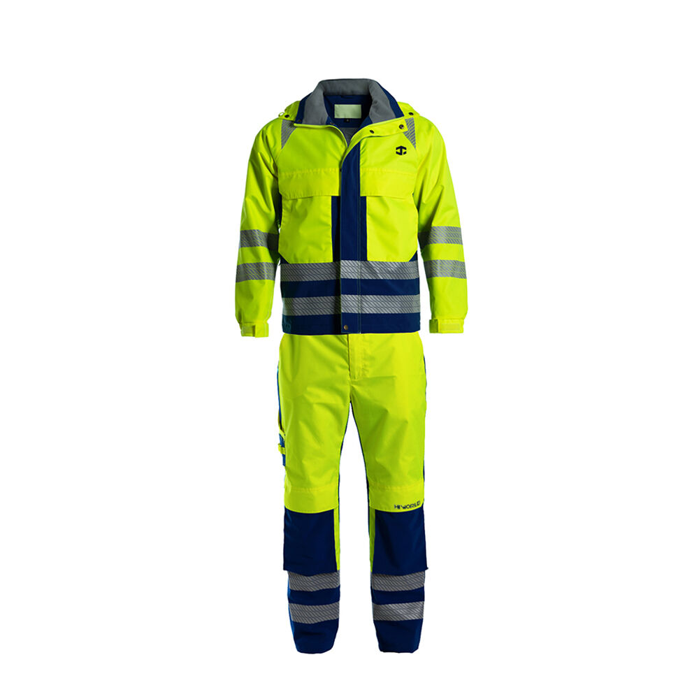JIADE WorkPro-Serie Herren-Regenjacke mit hoher Sichtbarkeit im klassischen Kontrastdesign