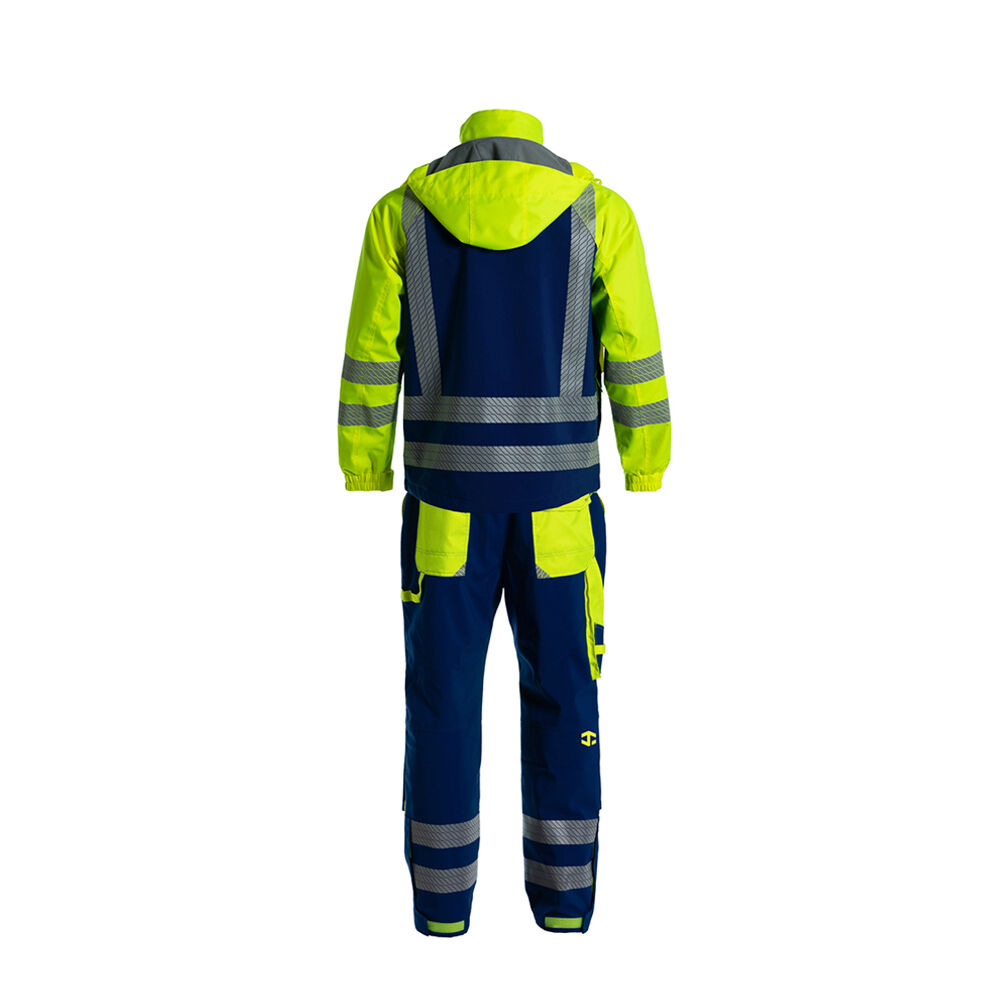 JIADE WorkPro-Serie Herren-Regenjacke mit hoher Sichtbarkeit im klassischen Kontrastdesign