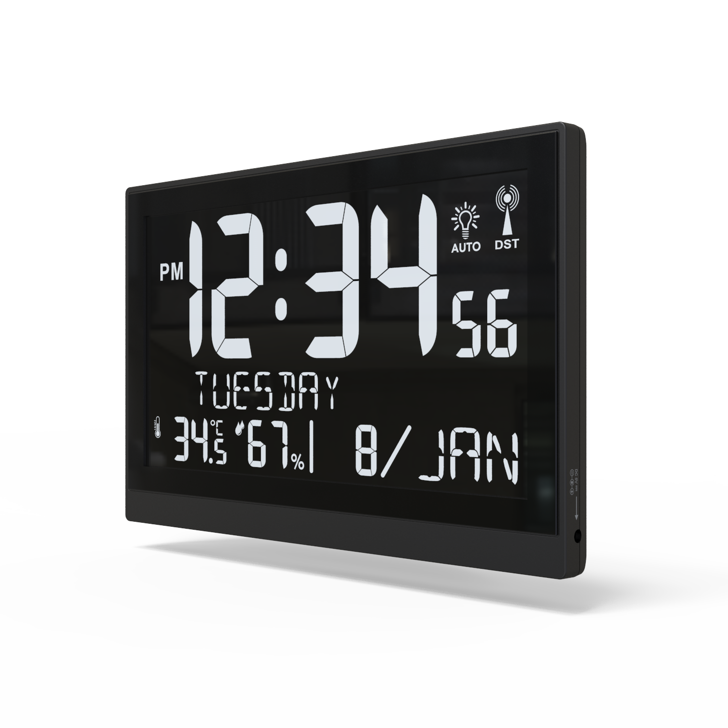 Digitalni LED zidni sat Temperatura i vlažnost ABS logotipi CE LCD ekran Moderni veliki veličine prilagođeni kvadrat sa unutrašnjim