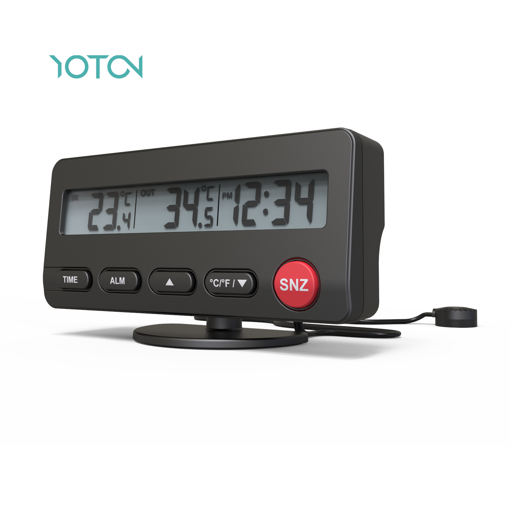 Digitalni auto termometar, temperaturni merač, monitor sa alarmnim satom