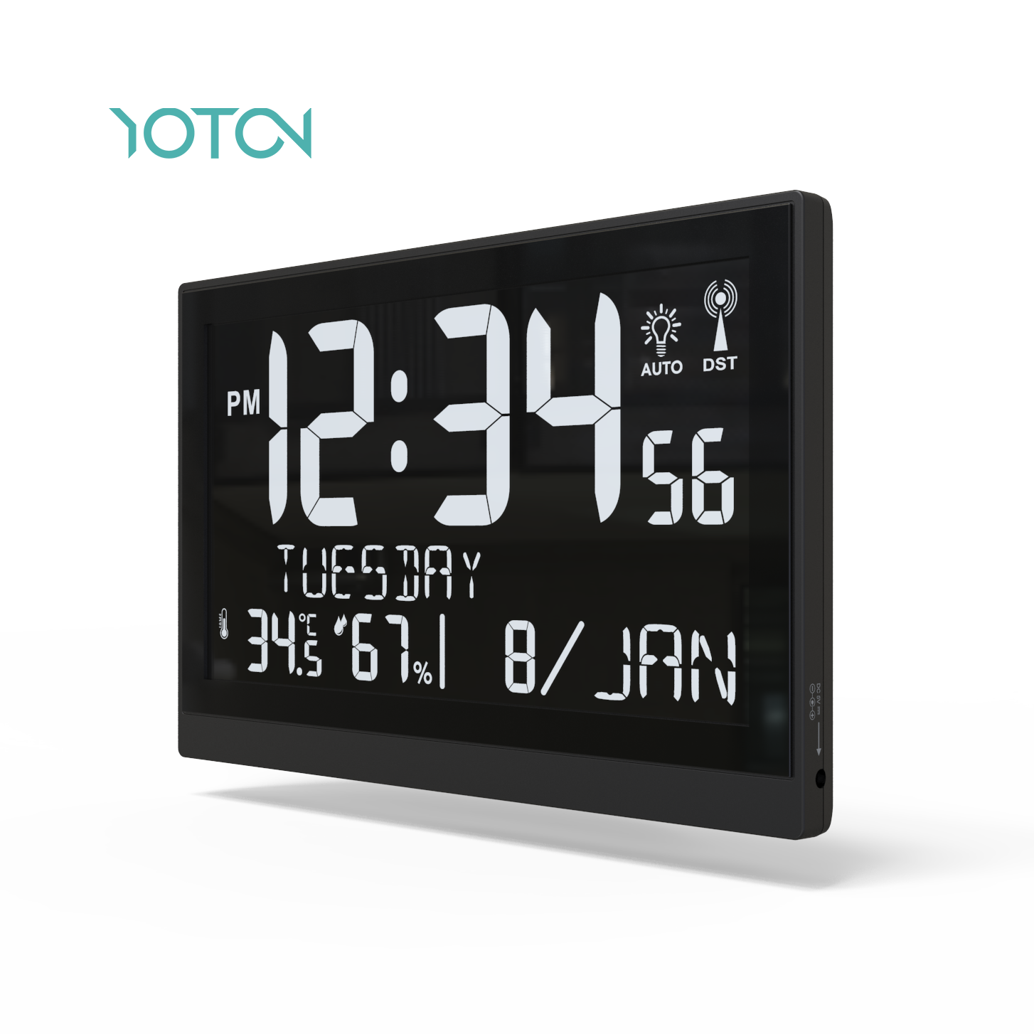 Digitalni LED zidni sat Temperatura i vlažnost ABS logotipi CE LCD ekran Moderni veliki veličine prilagođeni kvadrat sa unutrašnjim