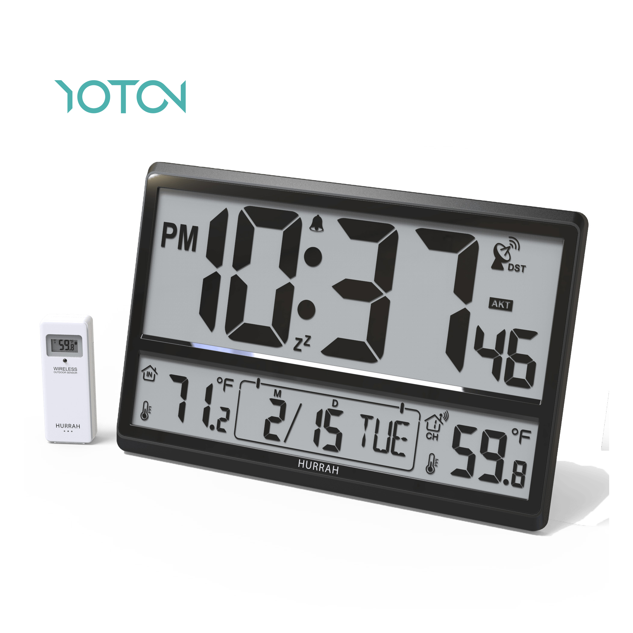 Jumbo RC sat s unutarnjom/vanjskom temperaturom Atomski sat Digitalni zidni sat