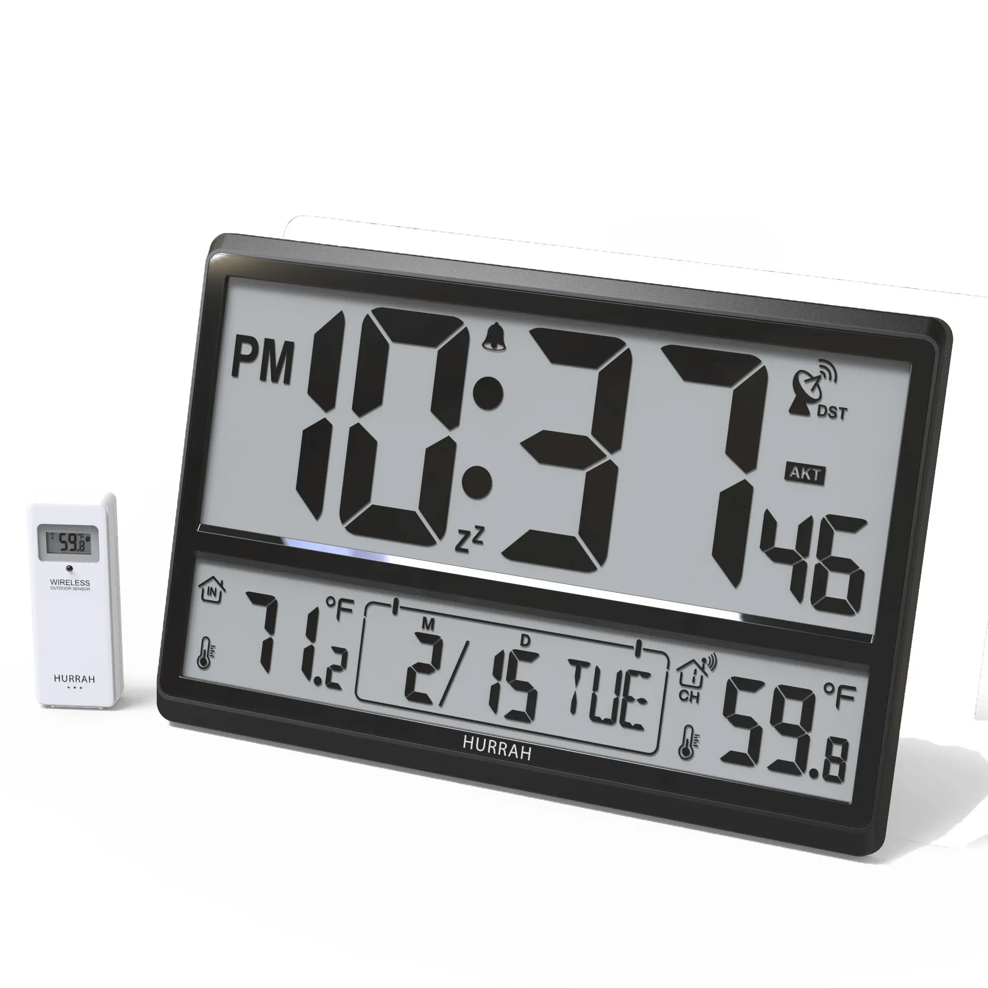 Jumbo RC sat sa unutrašnjom/vanjskim temperaturom Atomski sat Digitalni zidni sat