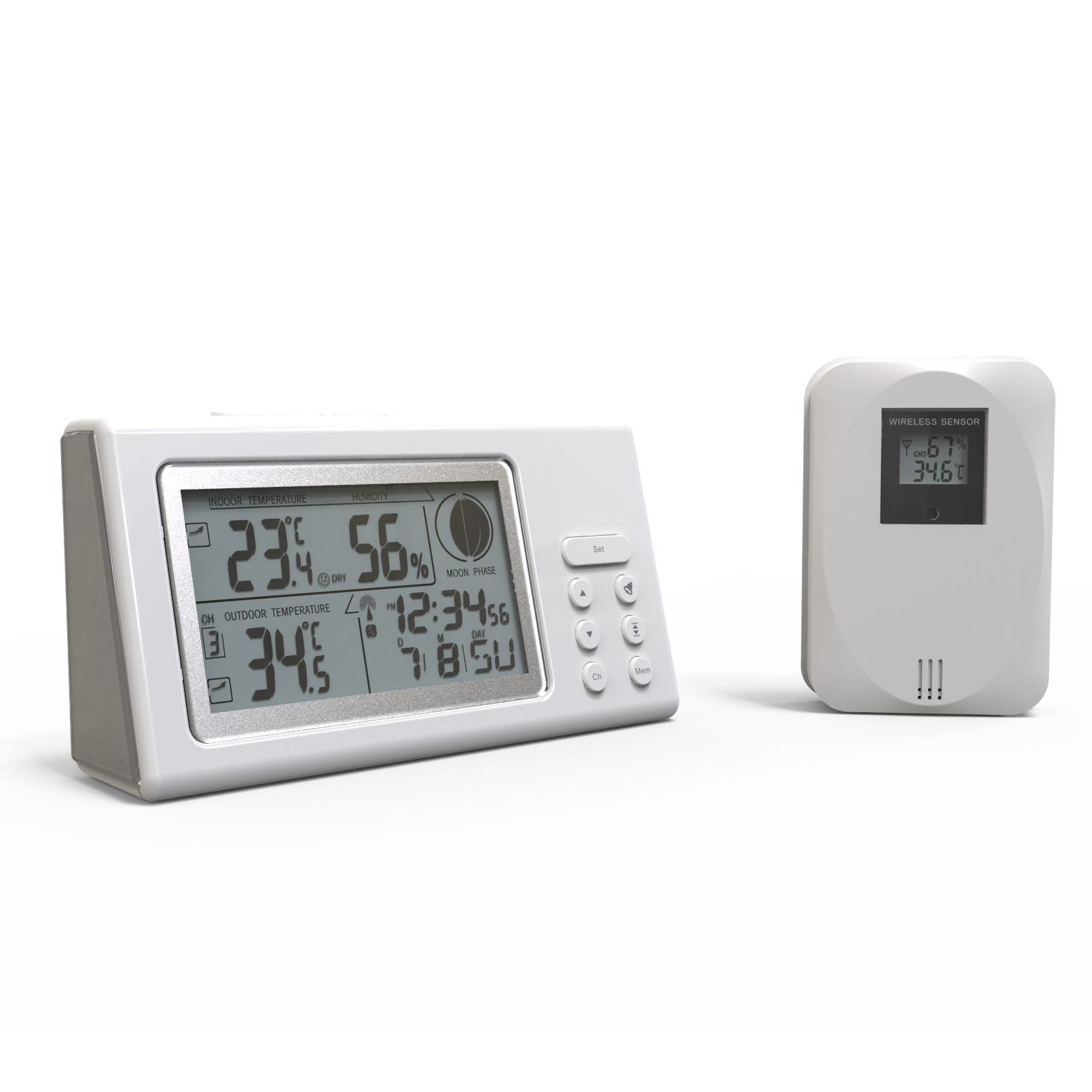 Novi dizajn Mini Bijeli Moderni Digitalni Bežični Termometar Higrometar TH-CALC kućni Temperaturni i Vlažni Mjernik
