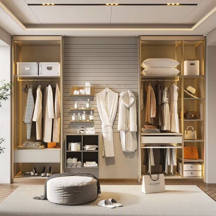 Modern Design Fashion Multi-Functional Wall Storage Organizer with Mounted Metal Slat Panel for Bedroom Wall