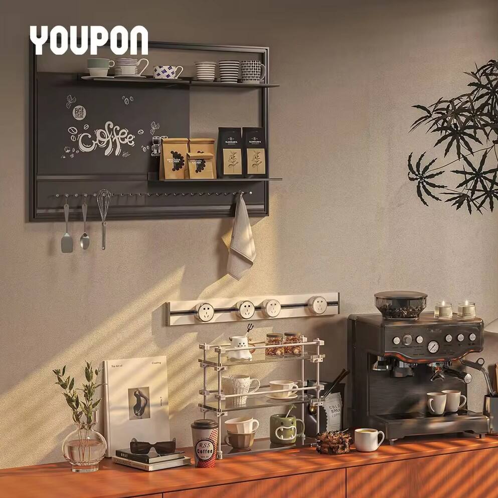 Latest Modern Minimalist Floating Storage Rack Multi Purpose Wall Mounted Organizer for Sideboard&Kitchen