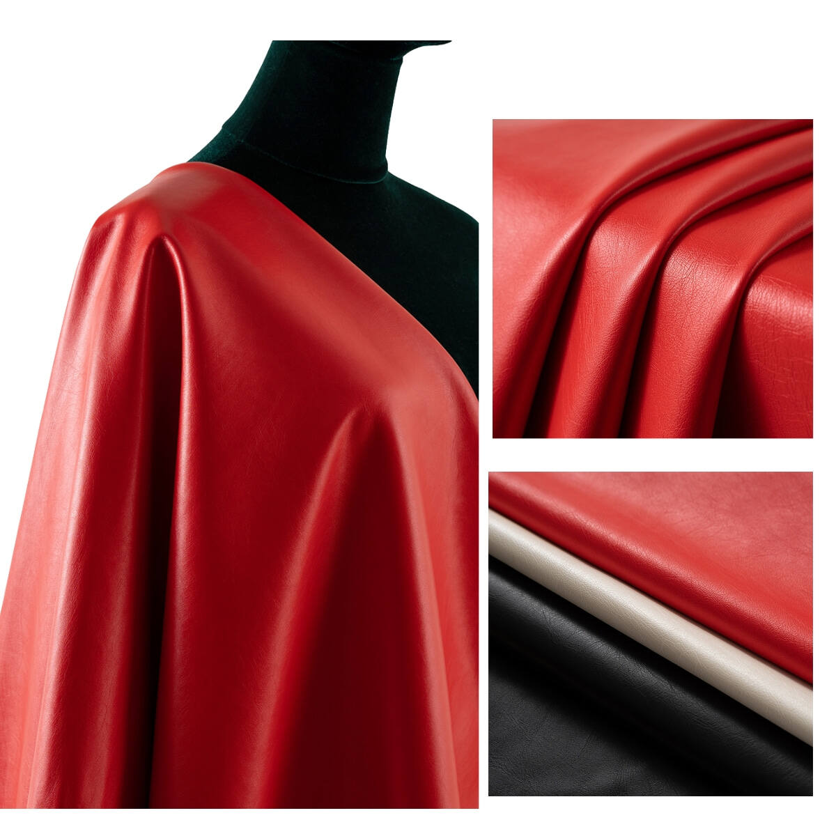 New Design 2 Way Stretch Fashion Suede Backing Pearlized Leather for Garments Custom Faux Leather factory