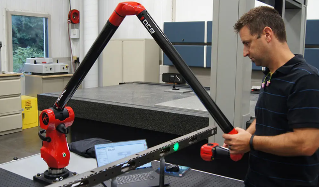 quality control checkpoint with inspection equipment ensures dimensional accuracy