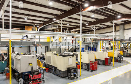 modern precision metal factory with cnc machining centers and automated production systems
