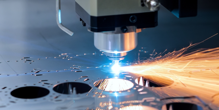 industrial laser cutter delivering precision cuts on metal sheets