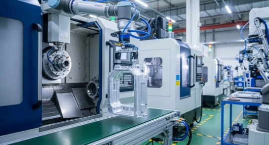 modern cnc machining center transforming raw metal into precision components