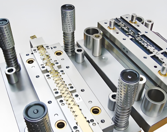 stamped metal parts produced through various tooling operations