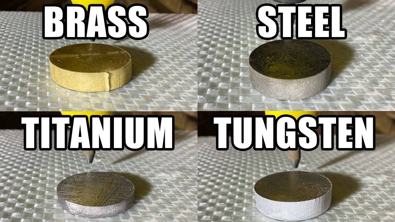 tungsten is known for hardness and heat resistance but material strength depends on the metric