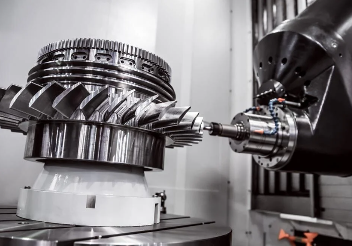 cnc milling machine producing precision metal components in a modern manufacturing facility