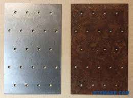 galvanized steel surface with zinc coating and early edge corrosion