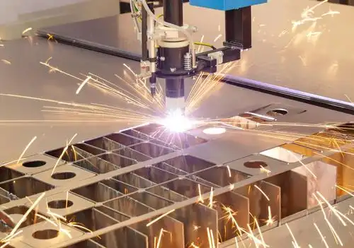 industrial laser cutting machine precisely processing metal with focused beam technology